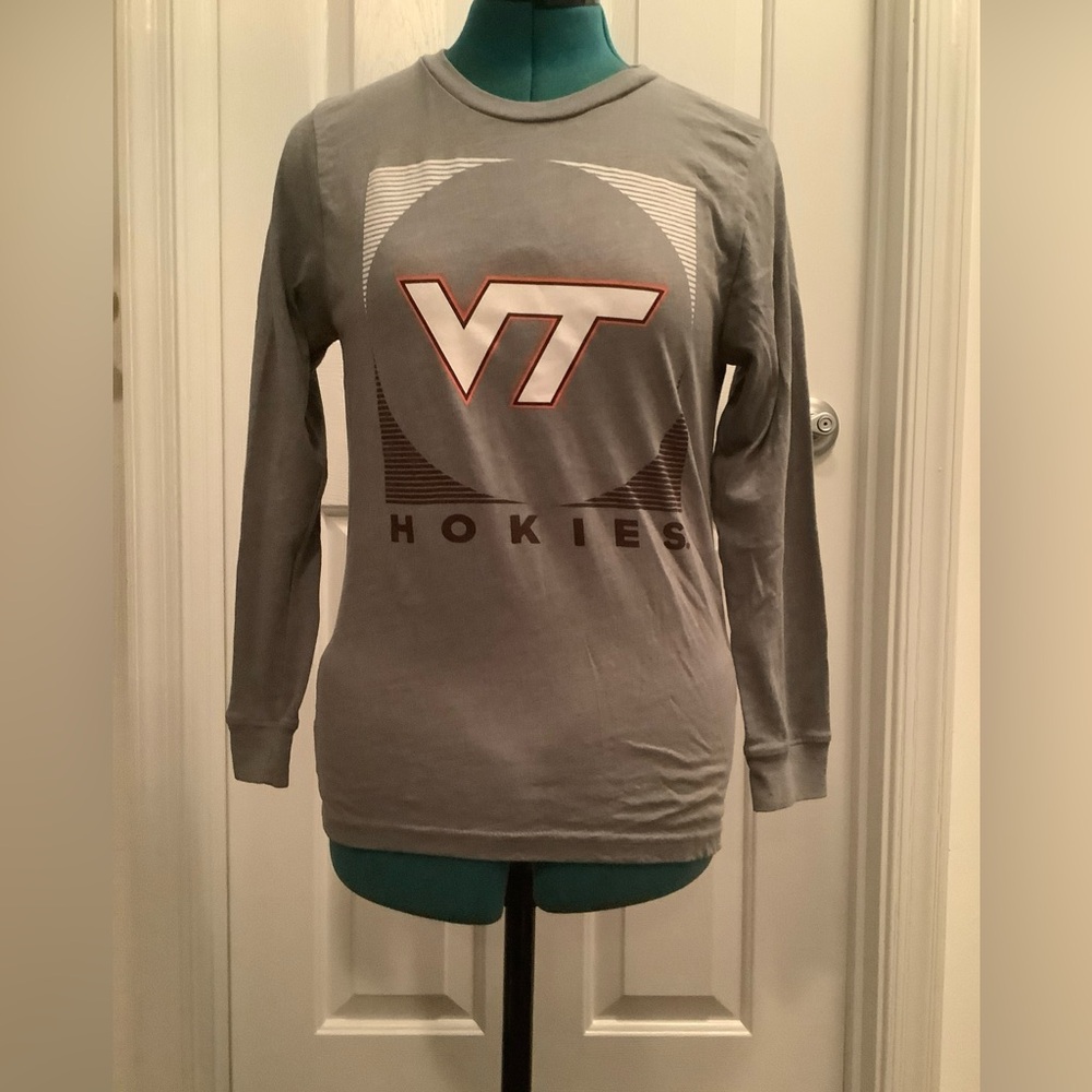 Youth Juniors Virginia Tech Hokies Grey Long Sleeve Shirt L 14/16